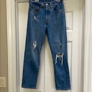 Levi’s 501  Blue Distressed Jeans